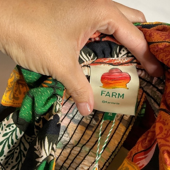 NEW Farm Rio Black Garden Floral Print Smocked Balloon Sleeve Ruffle Scoop Neck - Picture 10 of 10